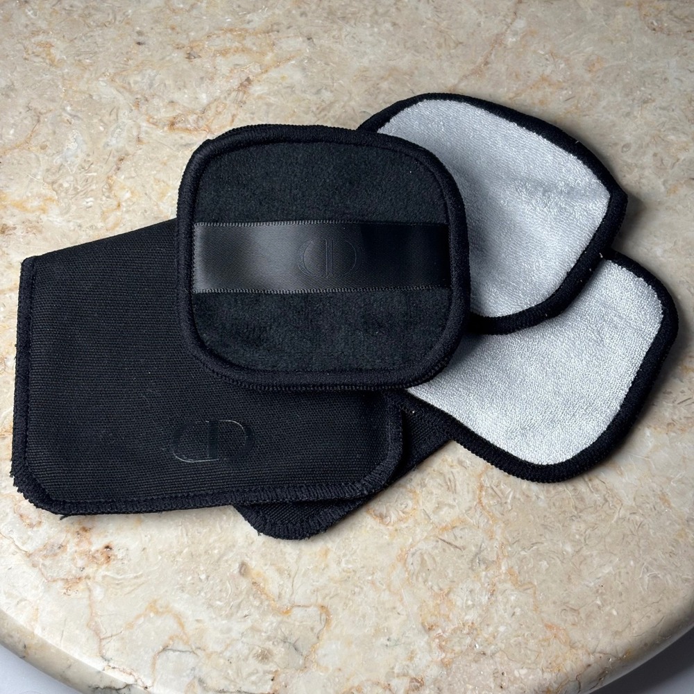 Dior‎ Reusable Makeup Remover Pads Set Storage Pouch Black White - Picture 2 of 10